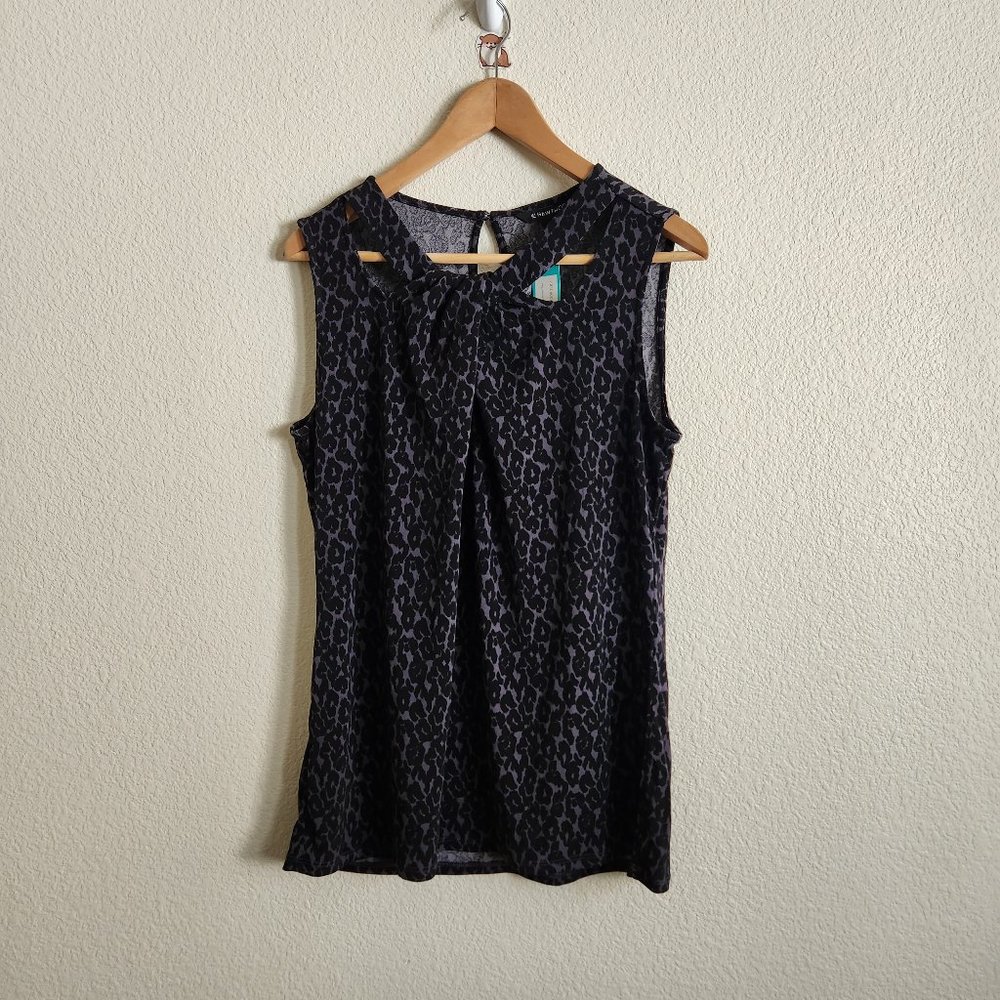 41 Hawthorne Gray Leopard Print Top